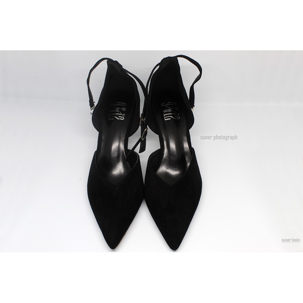 9to12 338-26 Lx Suede Ankle Strap Heels Sepatu Wanita - Black