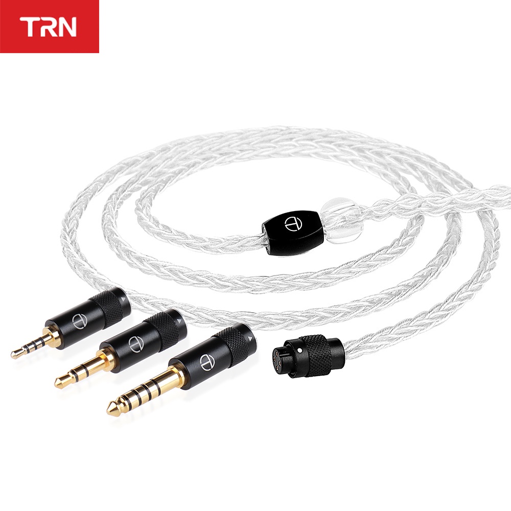 Trn TN 8 Core Kabel Earphone HIFI Lapis Silver Pengganti 3.5 / 2.5 / 4.4mm MMCX / QDC / 2PIN