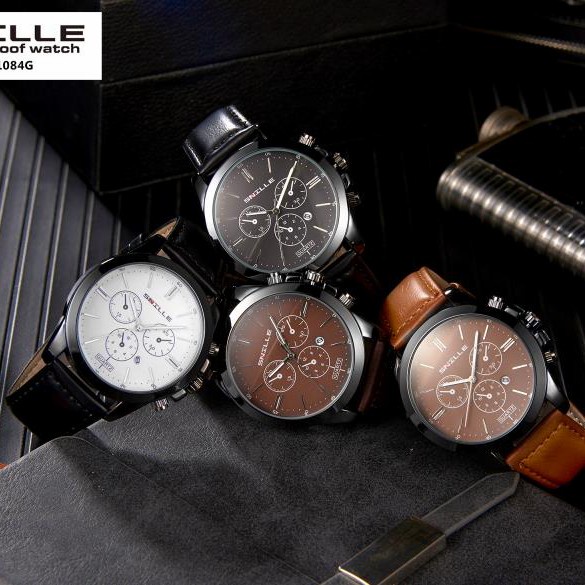 SENILLE N1084 JAM TANGAN PRIA ORIGINAL JAM TANGAN KULIT ANTI AIR