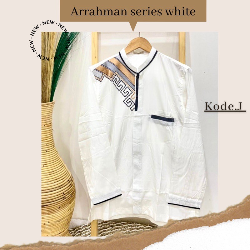 BAJU KOKO PUTIH DEWASA TANGAN PANJANG  / KOKO ARRAHMAN PANJANG / BAJU KOKO KATUN ADEM kode ( ARK )