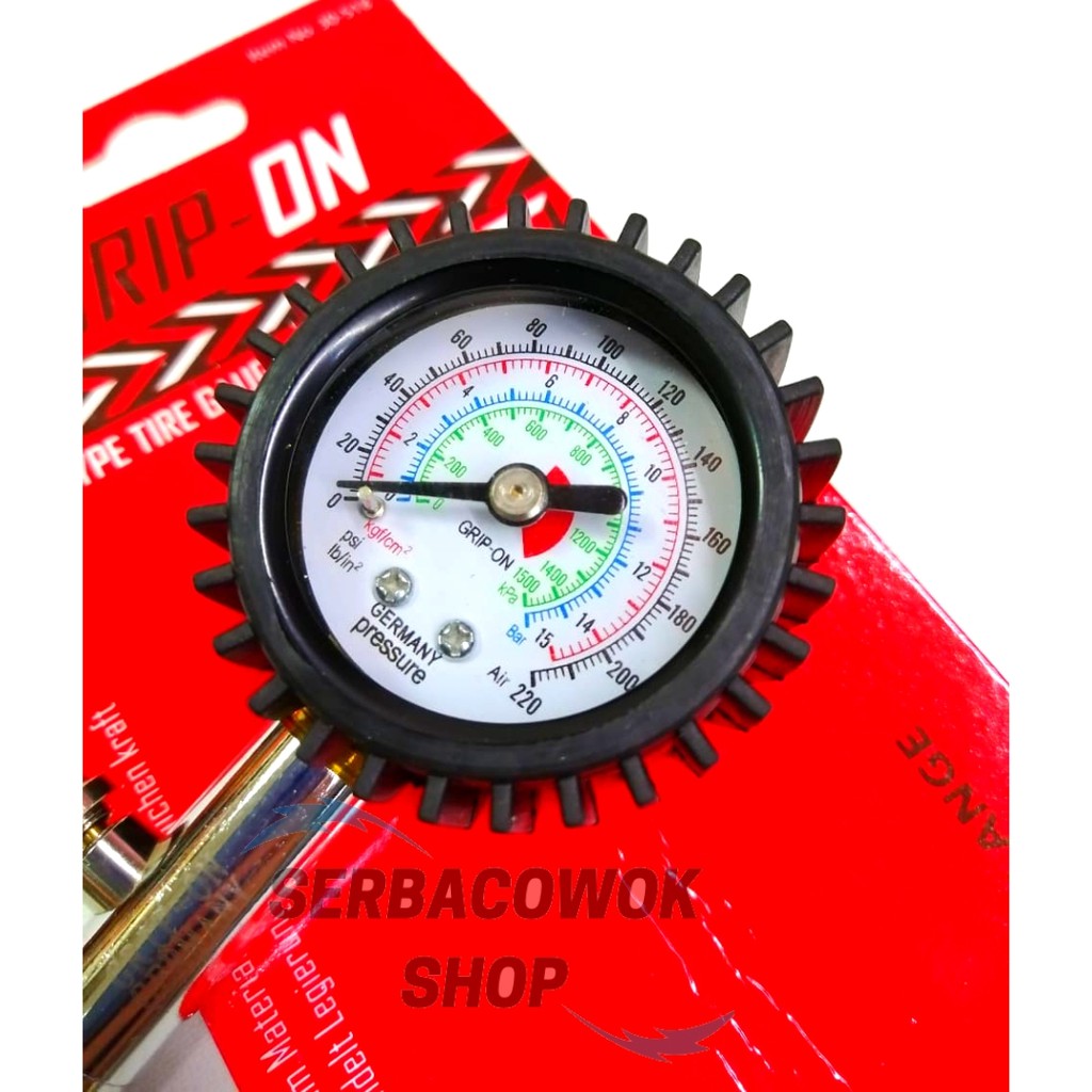 Dial Type Tire Gauge Ukuran Angin Ban Motor Mobil Model Bulat Grip On Termurah Berkualitas
