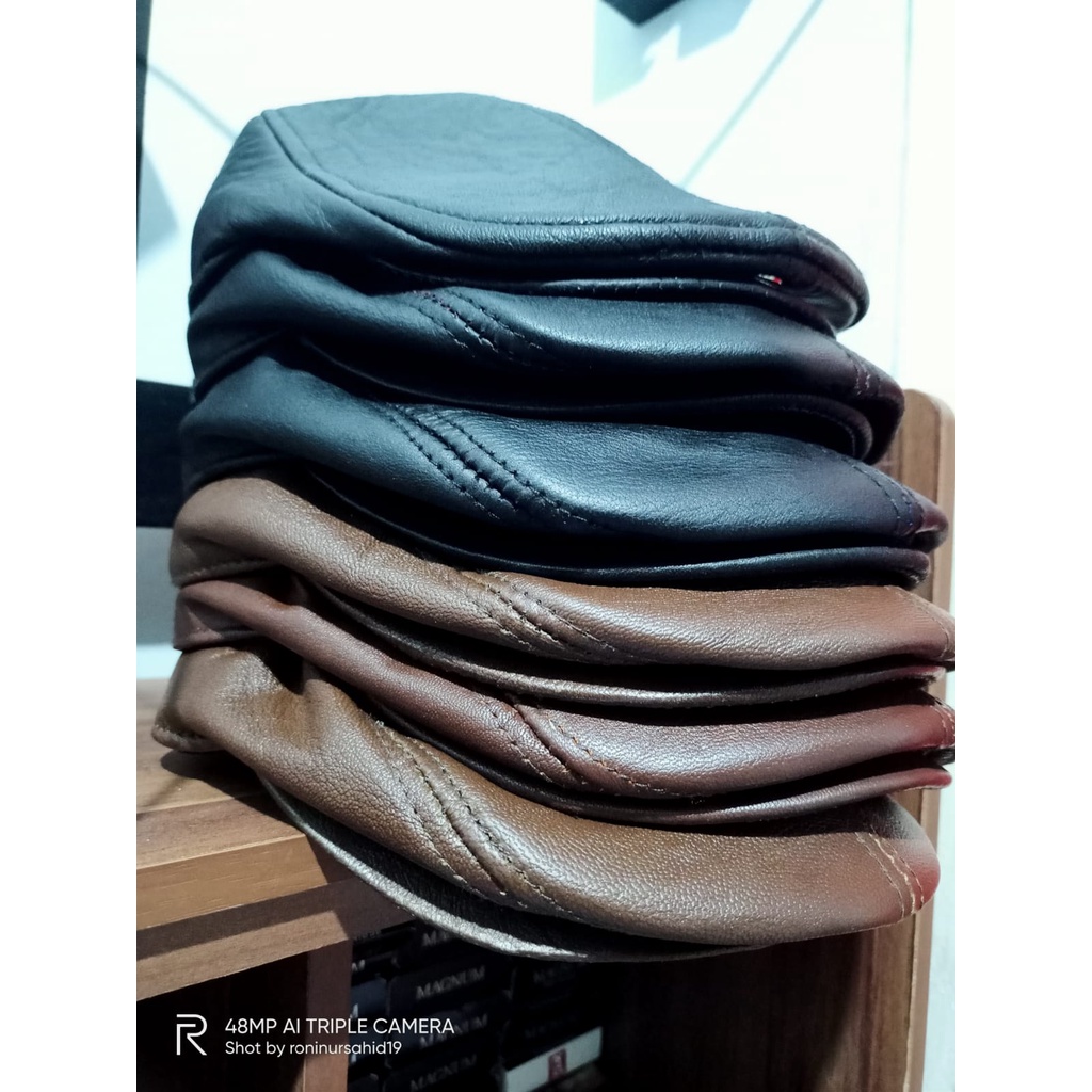 Topi pet kulit asli garut murah meriah kualitas mewah pria keren gagah kulit asli topi copet topi ma