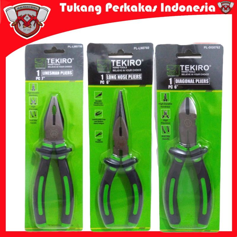 TEKIRO TANG SET 3PCS KOMBINASI 7INCH/POTONG 6INCH/LANCIP 6INCH