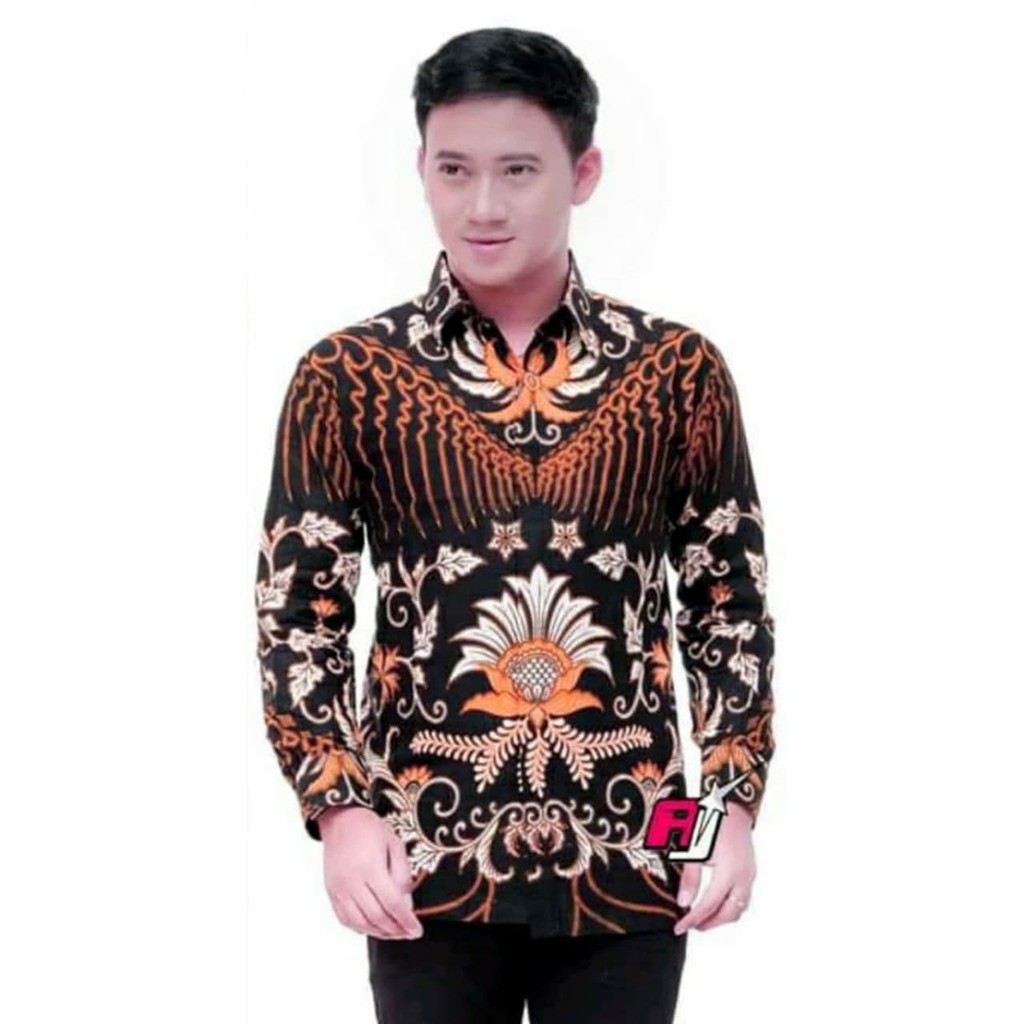 BSWART Batik HRB026 Kenongo Hem Pendek Padi Pekalongan M L XL Batik Pria MURAH Modern (COD)