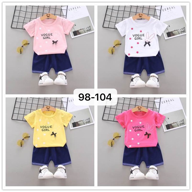 Setelan Baju Anak Perempuan Balita Import | Set Kaos Anak Cewek / Kualitas Premium Vague Girl MB