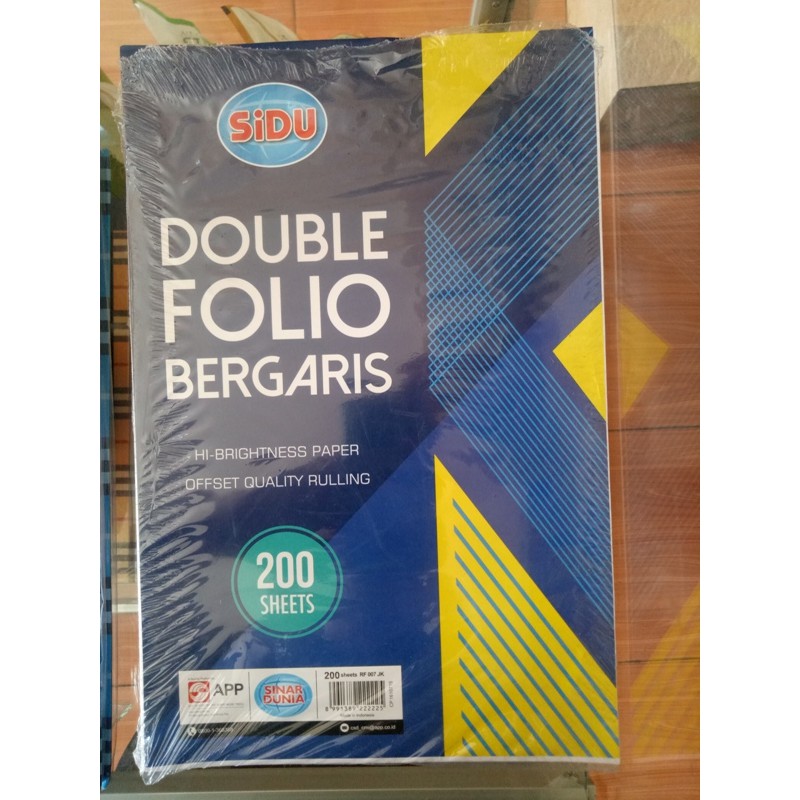 

DOUBLE FOLIO BERGARIS SIDU 200 SHEET
