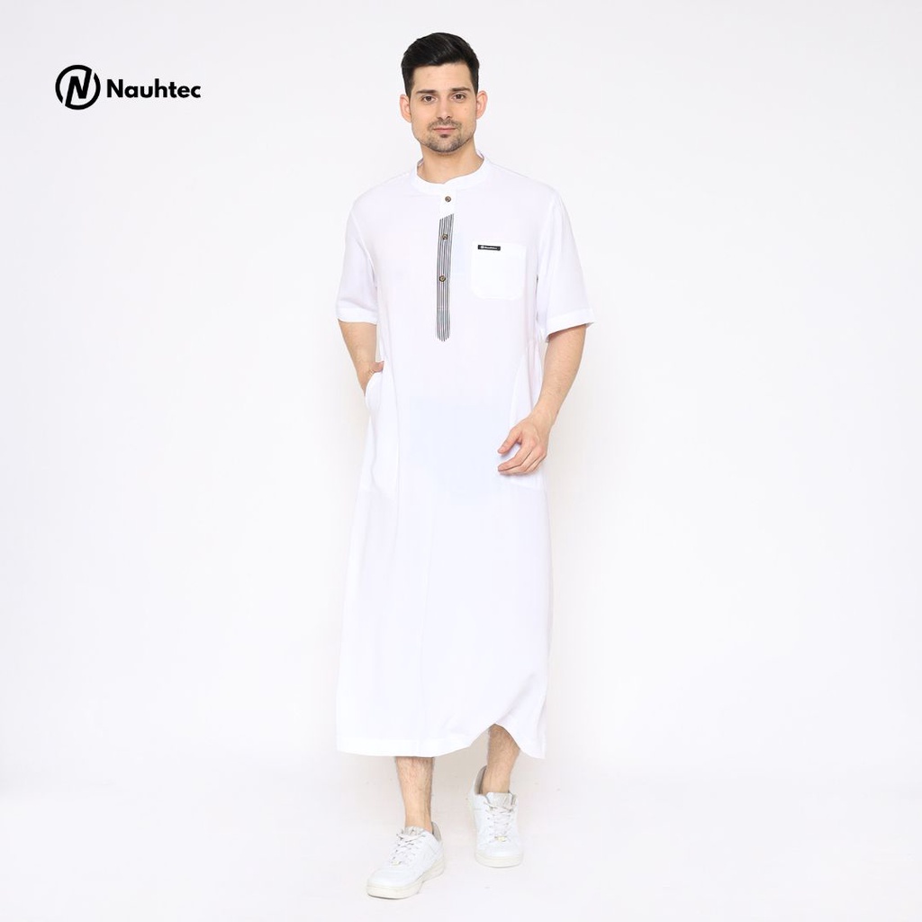 Jubah Sholat Pria Dewasa - baju Jubah Muslim Pria  Nauhtec Katun Premium