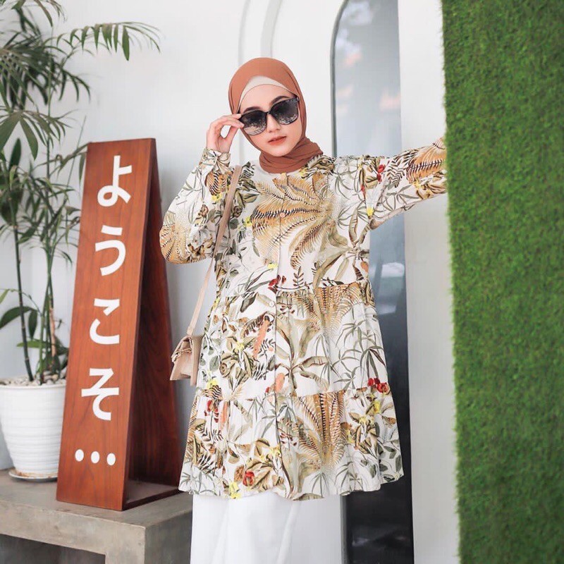 baju tunik wanita katun rayon viscose brukat/ nabila tunik nagita tunik busui bangkok import COD