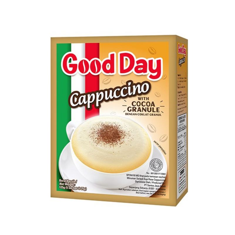 

Good Day Cappuccino Sachet isi 5×25gram