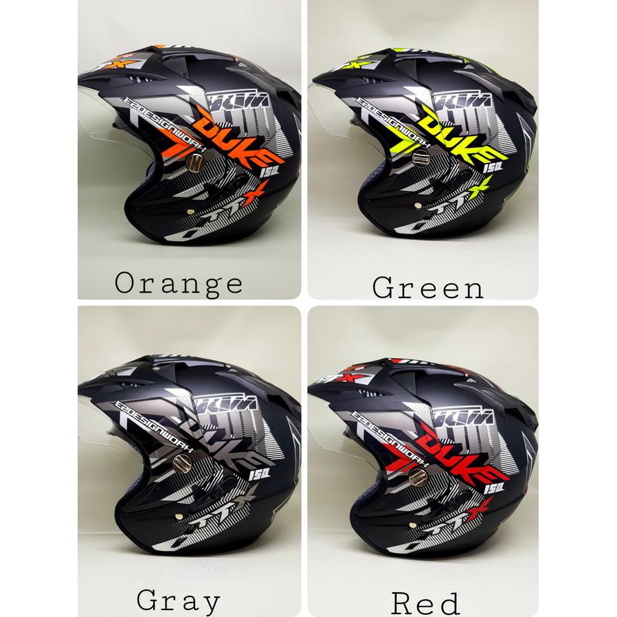 ！нoт ѕale！ Helm Helmet Helm double visor Duke DMN Black doff murah,.,