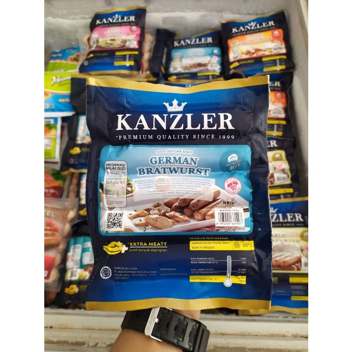 

Kanzler German Bratwurst Sosis Sapi Ayam 360g Isi 5pcs