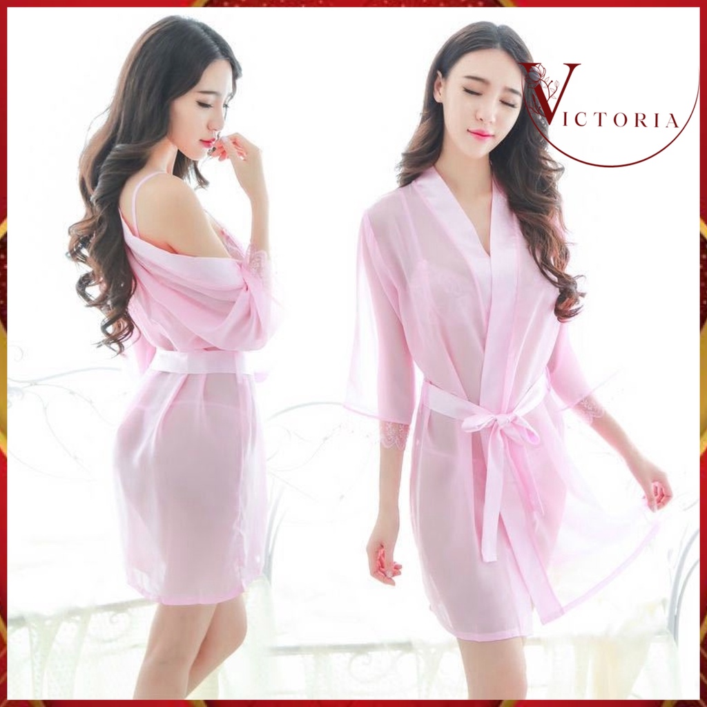 Victoria Pakaian Tidur Wanita LINGERIE Women Kimono Sleepwear 3010