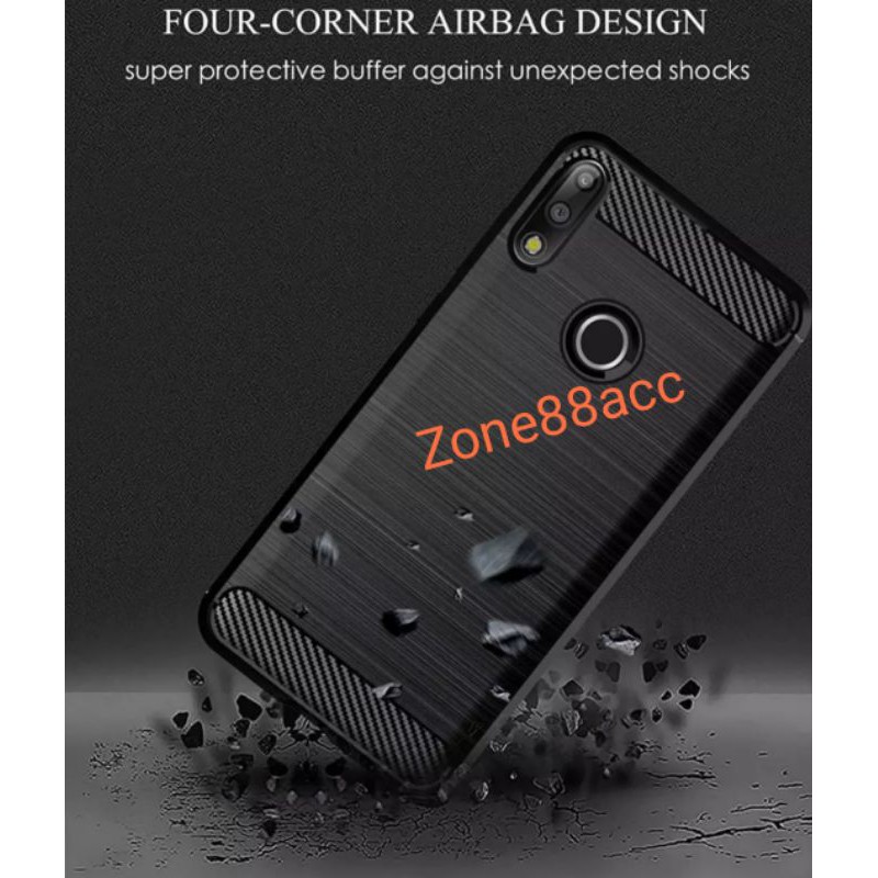 Silicon Case Asus Zenfone Max Pro M2 Softcase iPAKY Carbon Casing Cover TPU