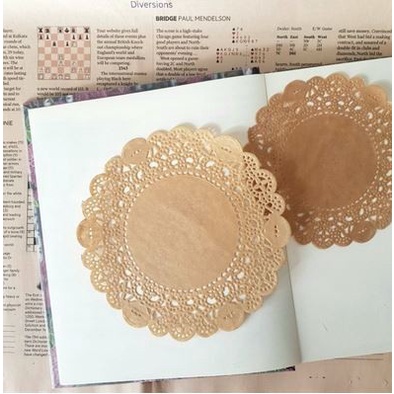 Lace Hollow Paper - Natural Color Doily Paper Round Series (10pcs)