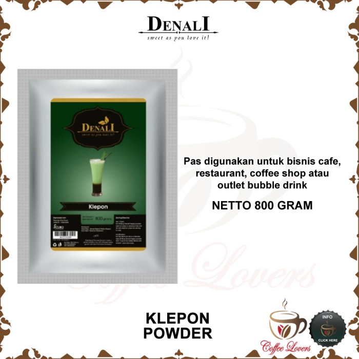 

DENALI FRAPPE POWDER KLEPON POWDER MINUMAN BUBUK RASA KLEPON TERBARU