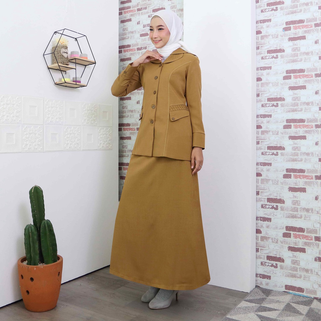 BLAZER WANITA B&amp;V LYNELLE / Seragam PNS / Baju PDH PNS Wanita / Baju Dinas Pemda Wanita / Baju Khaki PNS Wanita / Seragam ASN Wanita / Baju Guru Wanita - 7010 PEMDA TUA / PUTIH / NAVY