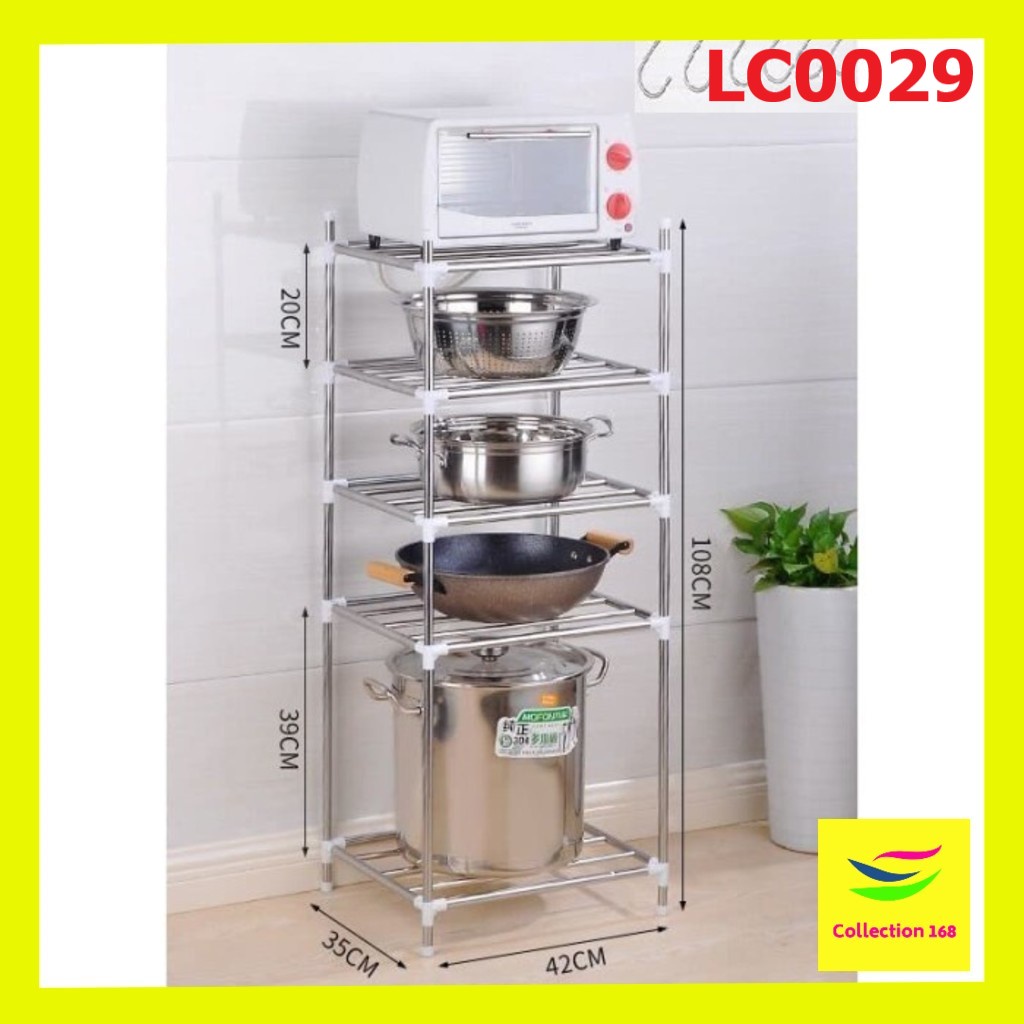 Pantree Rak Panci Holder Organizer 5 Susun isi lemari dapur jadi rapi Serbaguna 5 Tingkat Gantungan 