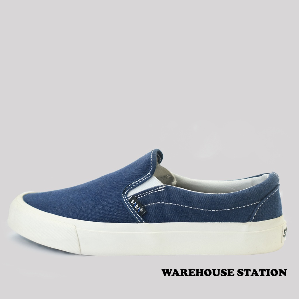 SABA Vintage Slip On Navy - Sepatu Sneakers Casual Pria Wanita