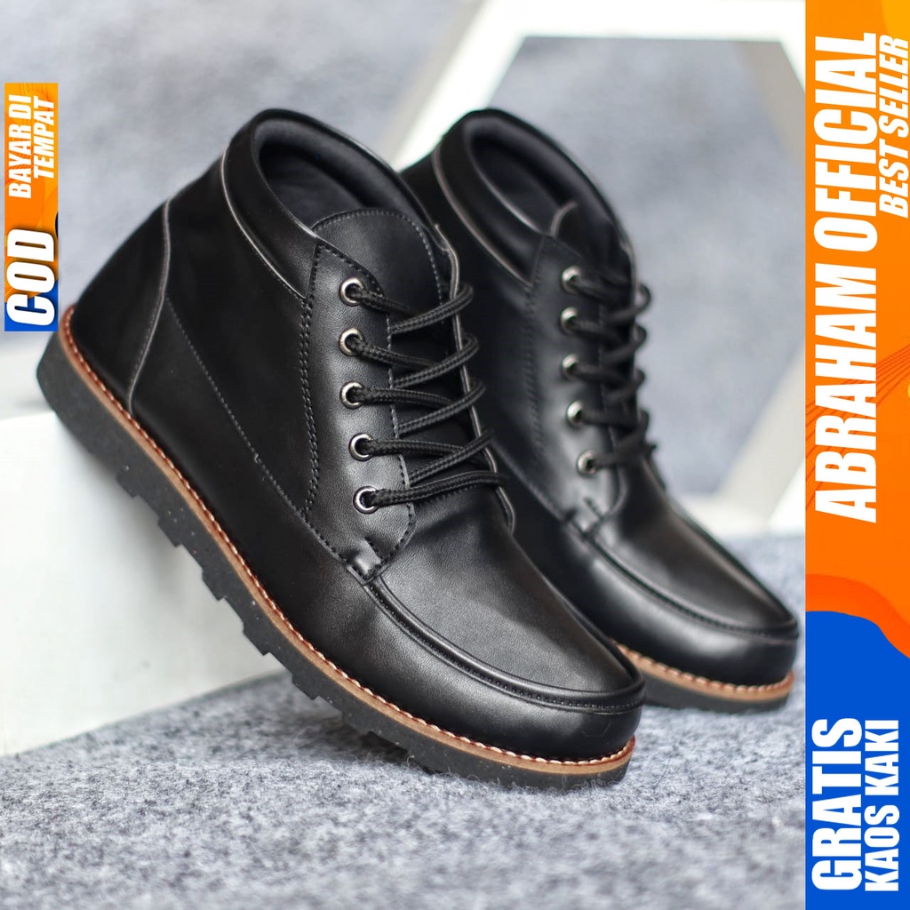 ABRHM x HARLY Sepatu Boots Casual Pria Kulit Sintetis Kasual Boot Kerja Cowok Original