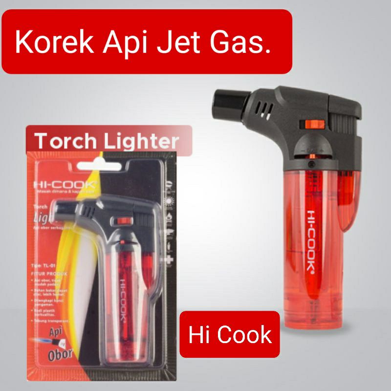 Hi-Cook Korek api gas mancis butane solder las lighter Jet barbeque