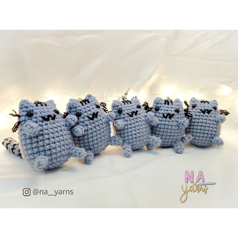 AMIGURUMI PUSHEEN Keychain (Boneka rajut pusheen gantungan kunci lucu)