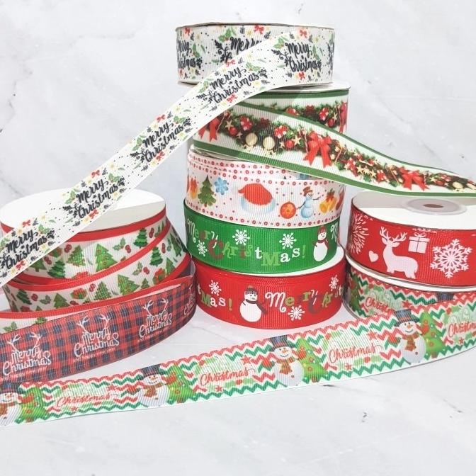 

Sale!!! Pita Ribbon Tali Hampers Kotak Lebaran 2.5 Cm Parcel Natal Christmast - Paling Diminati