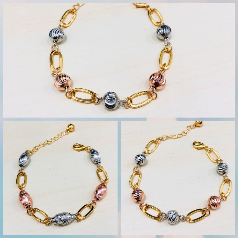 Gelang tangan xuping wanita berlapis emas uk18cm.