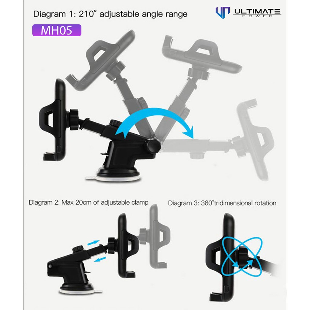 Holder  Dashboard and Windshield Ultimate Free Stretch Car Phone d MH05