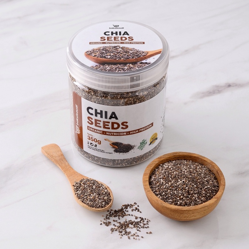 Organic Chia Seed Grade A Premium Quality Original 100% Murni non GMO Asli / Biji Chia Seeds Hitam Organik Chiaseed Chiaseeds Cia seed Original