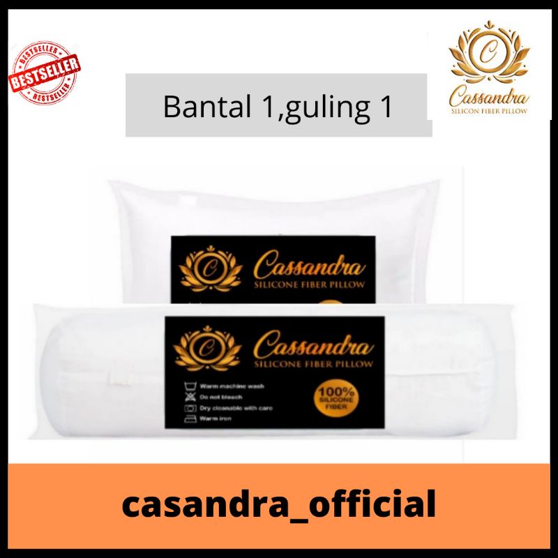 Bantal Guling Tidur Kepala Cassandra Set Hotel Bintang Silikon 100%