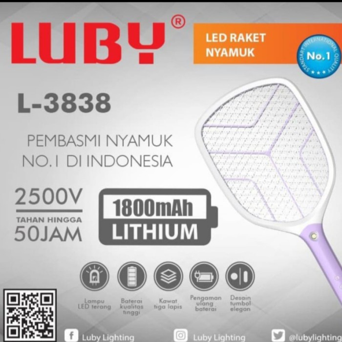 RAKET NYAMUK CAS LUBY 3838