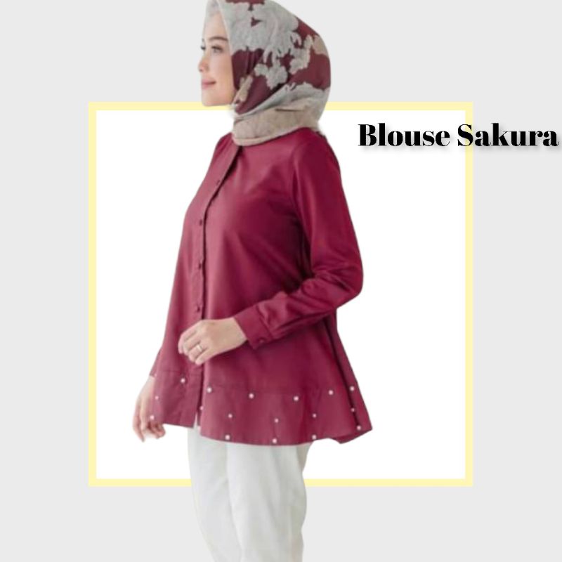 Atasan Blouse Wanita Sakura Blouse Muslim Fashion Wanita Terlaris-1