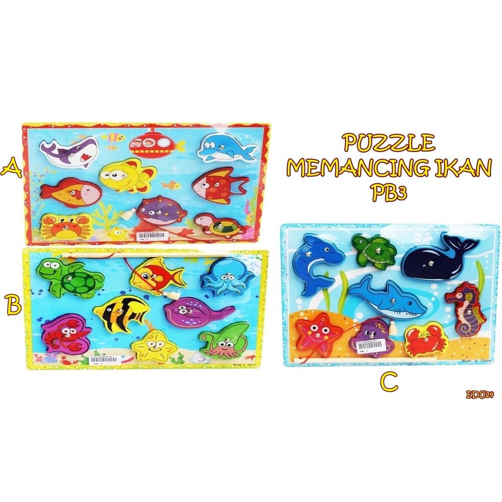 EDU24 MAINAN PUZZLE MEMANCING IKAN PB3