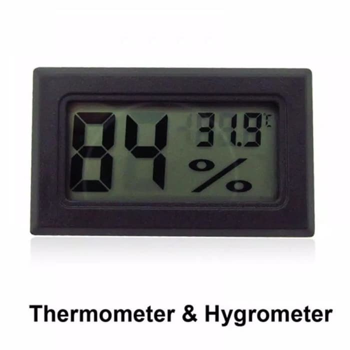 Thermometer &amp; Hygrometer Digital Mini - Hitam