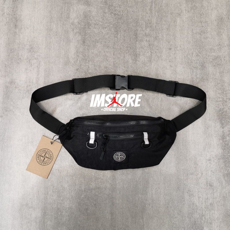 Stone Island Waist Bag Reflective Full tag tas pinggang pria dan wanita stone island