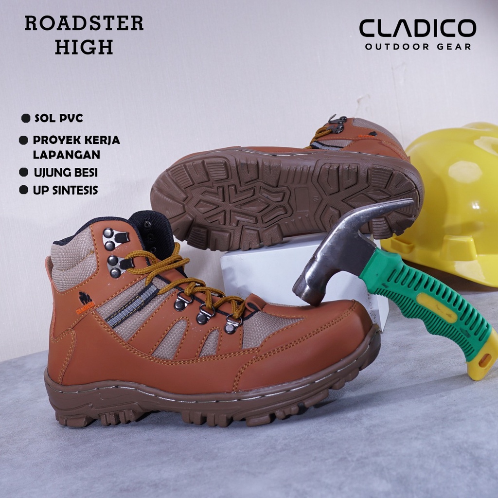 Sepatu Safety Boots Shoes Ujung Besi Cladico Roadster High Premium Original