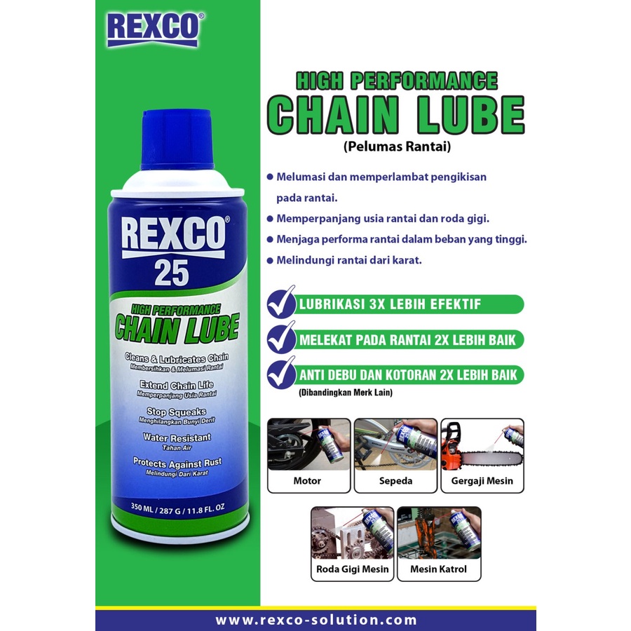 Rexco 25 Pelumas Rantai High Performance Chain Lube 120 Ml Berkualitas