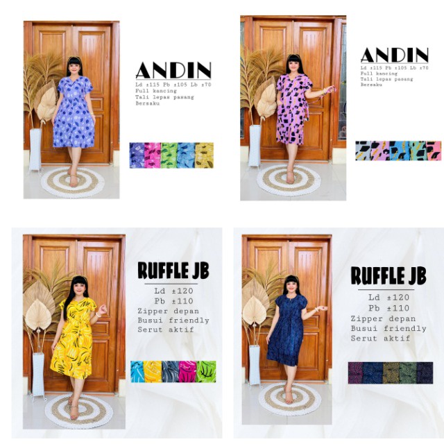 DASTER ANDIN DASTER RESLETING DASTER IKATAN CINTA VIRAL DRESS FULL KANCING DASTER RUFFLE JUMBO DASTE