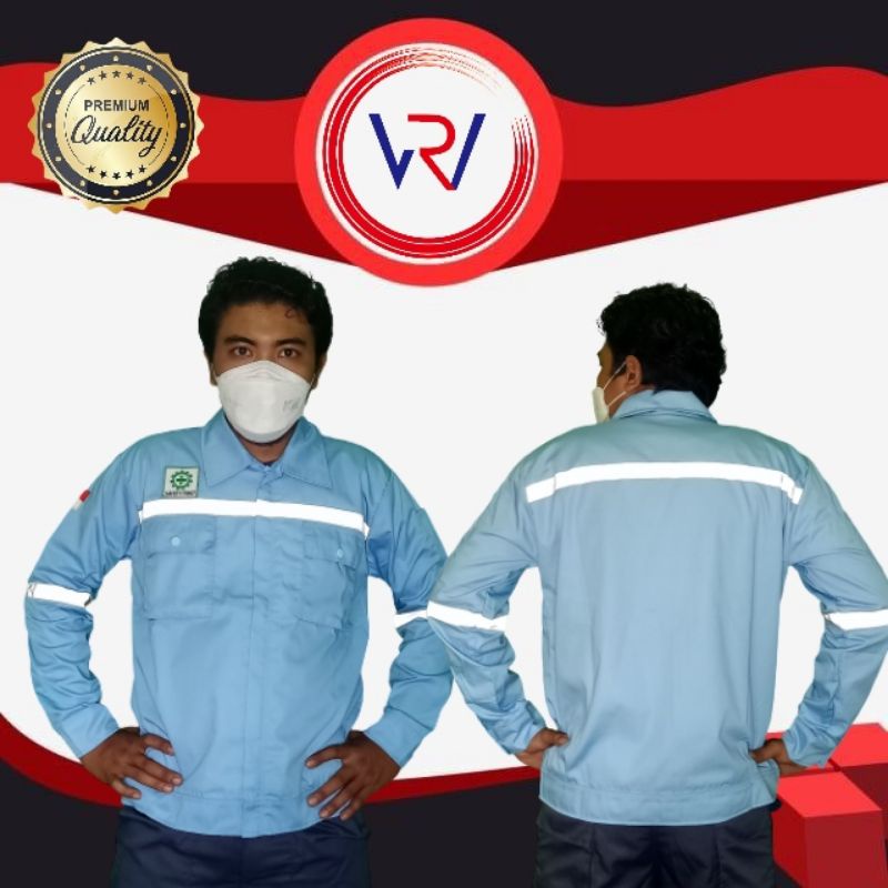 Baju Proyek | Kemeja Safety Wearpack K3 | Biru Langit