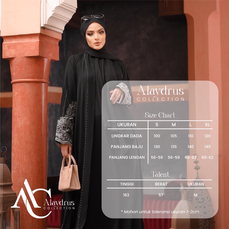 New Gamis Abaya Arab Hitam Ashanty Bahan Jet Black Saudi Kwalitas Boutique 576