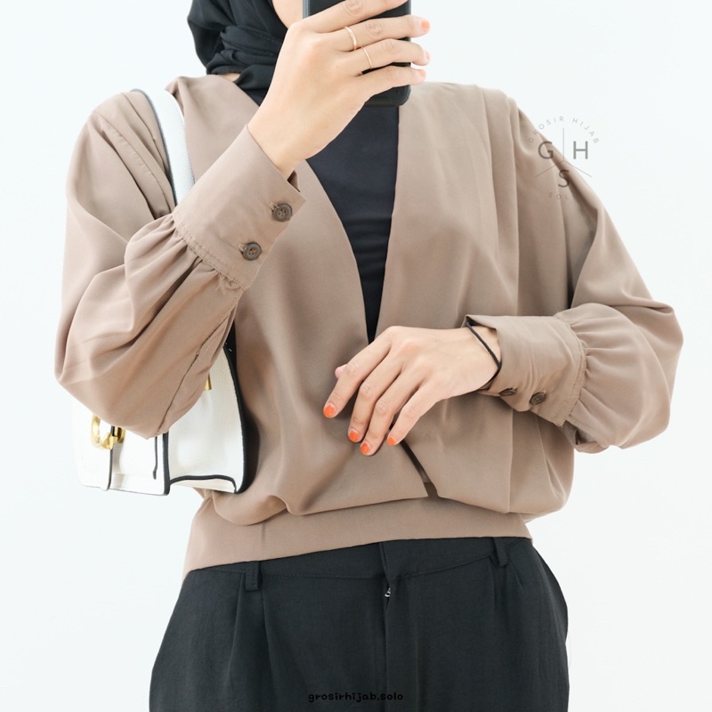 (AMD) BLOUSE MIZUNA CROP OUTER ATASAN WANITA SHIRT