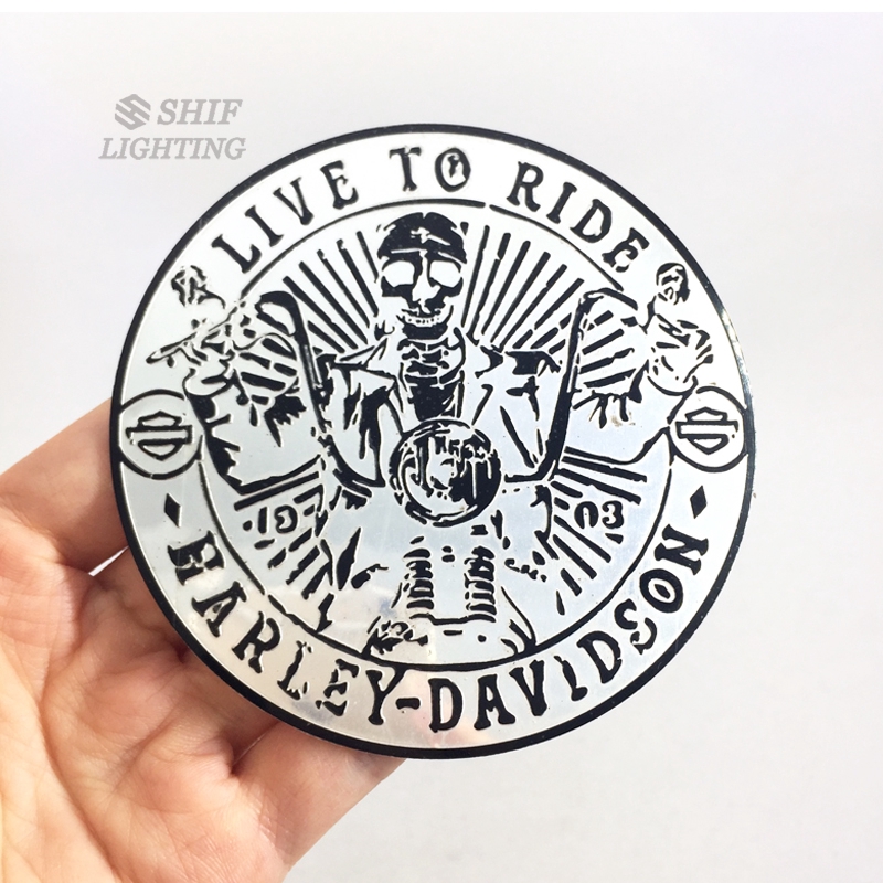 Stiker Emblem / Badge Motif Harley Davidson Bahan Aluminium untuk Motor