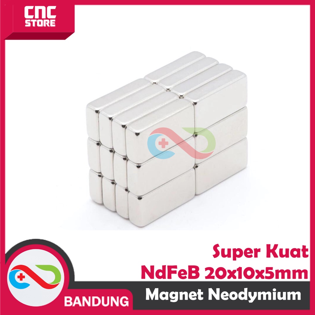 MAGNET NEODYMIUM NDFEB N35 KOTAK PERMANEN 20X10X5MM