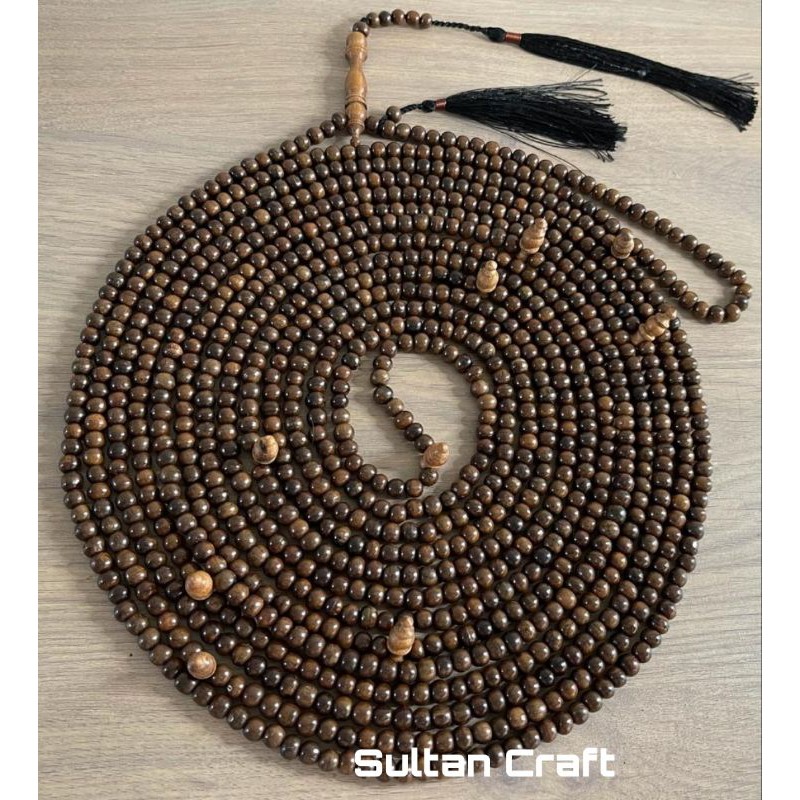 TASBIH 1000 BUTIR KAYU GAHARU ASLI KALIMANTAN 6 MM / TASBIH KAYU GAHARU BUAYA 6 MM