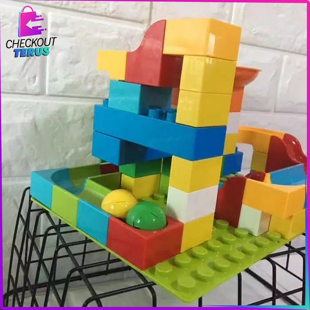 CT M38 Mainan Susun Balok Kelereng Isi 50PCS dan 56PCS Mainan Edukasi Balok Bongkar Pasang Bricks Marble Run Kids