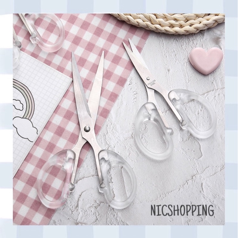 

NIC - Gunting bening transparan / gunting bening aesthetic/ gunting kertas transparan / gunting bening lucu