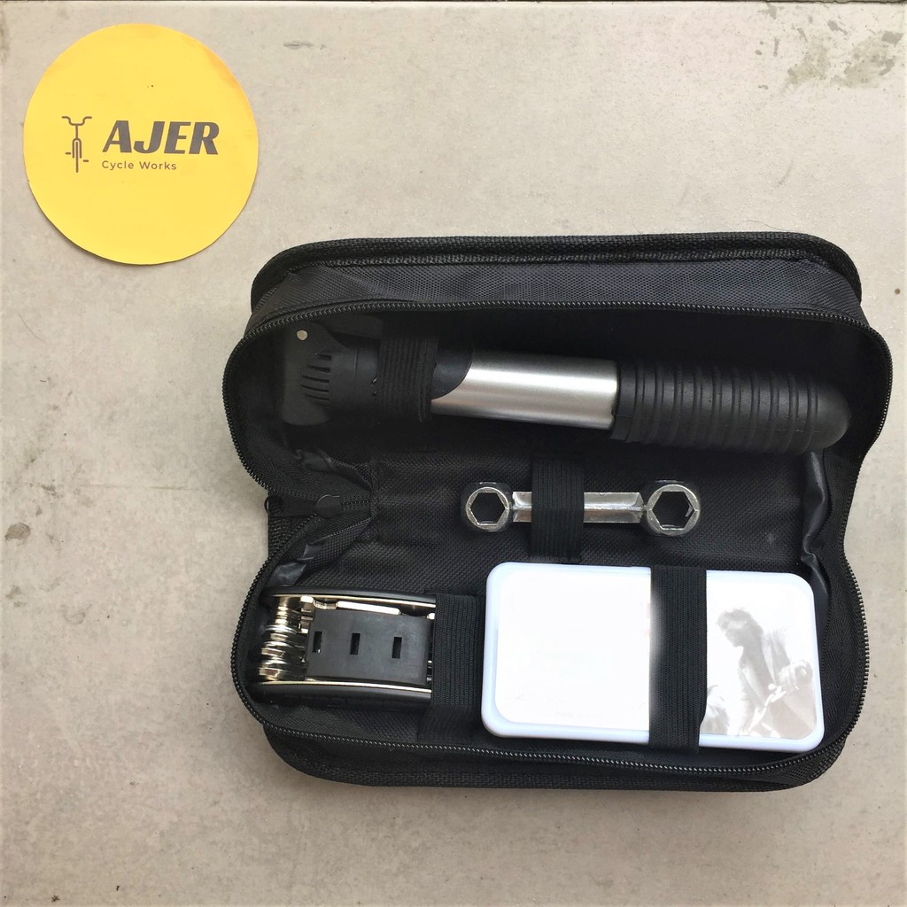 Alat repair Sepeda tool kit 1 set Portable Pompa Tambal ban Kunci set L hex bukan Parktool