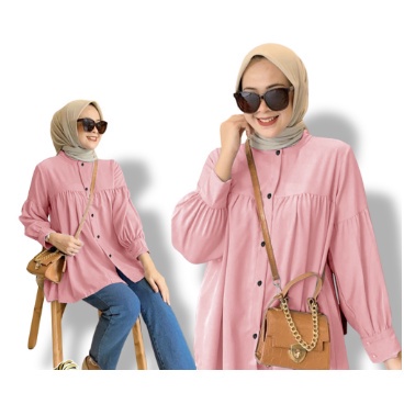 BEFAST - ZRX OOTD Wanita Blouse AILIN / MIFTA BLOUSE KEMEJA / Blouse Wanita / Atasan Perempuan / Blouse Lengan Panjang / Blouse Kekiniaan Remaja Wanita / Blouse Polos Casual / Terabru 2022 / Blouse Termurah / Terlaris