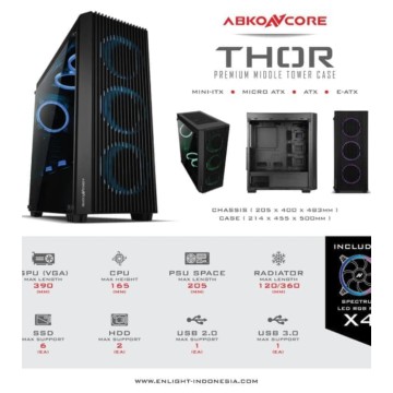 CASING PC ABKO THOR-ABS FRONT PANEL 4 FAN