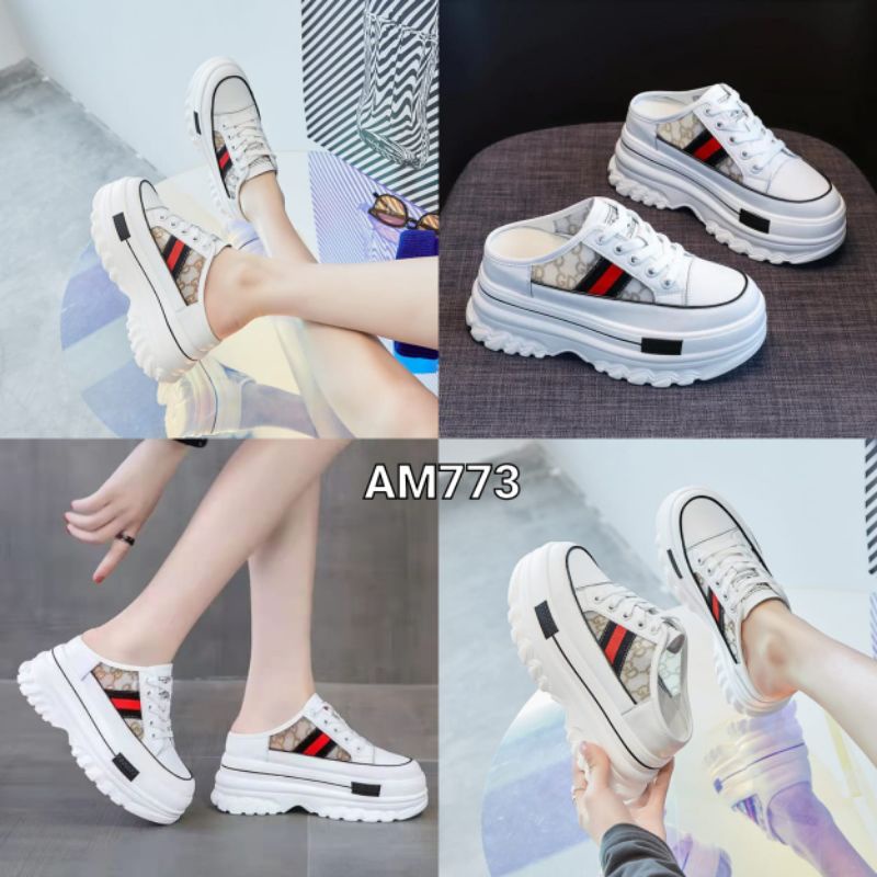 SEPATU SLOP WEDGES BOTTOM SHOES HIKS KOREA AM773